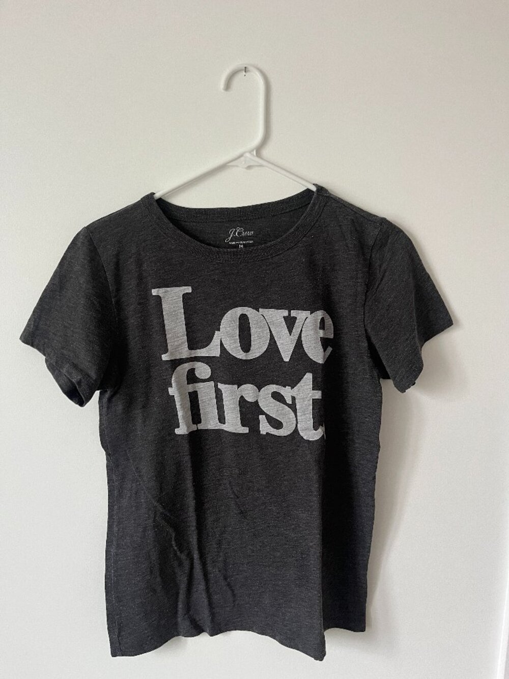 Love first Grey J. Crew Short Sleeve Tee Size Medium